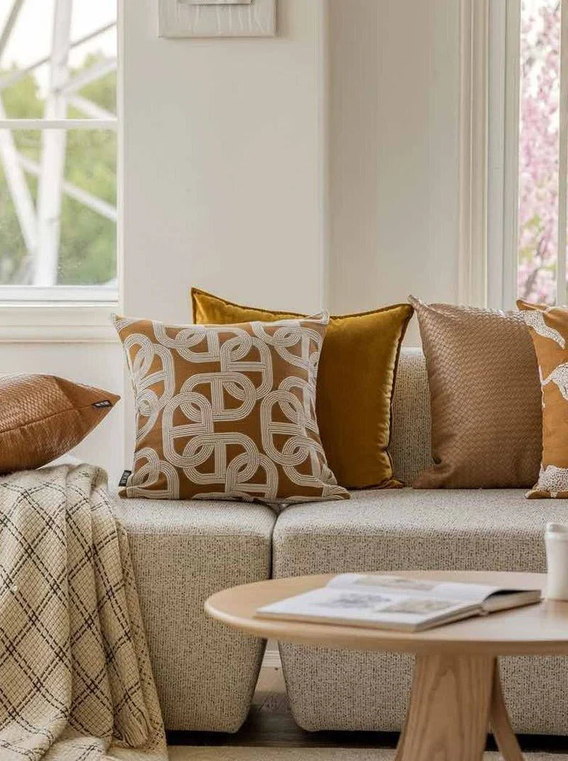 Safari Decorative Terracotta Throw Pillowcase, Earthy Tone Modern Fall Decors