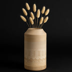 Handmade Modern Wood Accent Vase – Ceramic Bamboo Design Decor