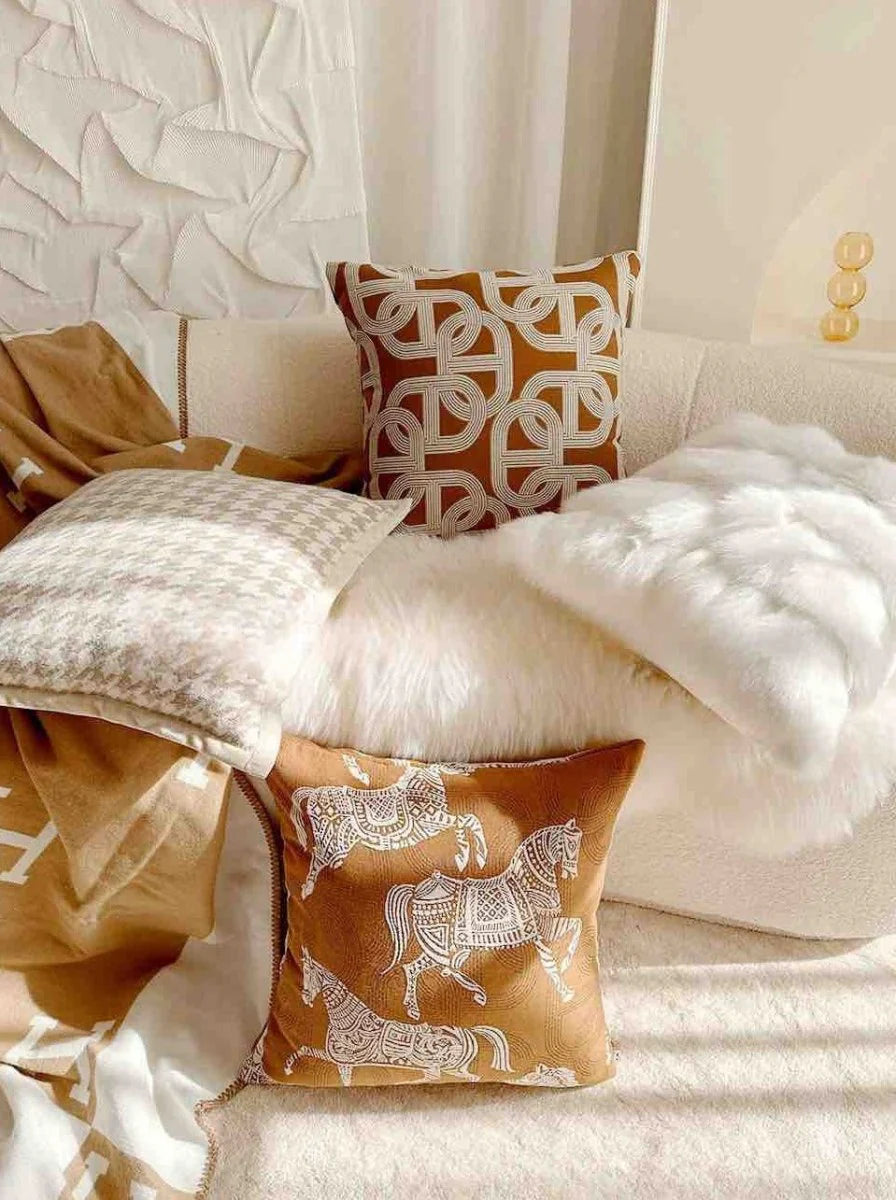 Safari Decorative Terracotta Throw Pillowcase, Earthy Tone Modern Fall Decors