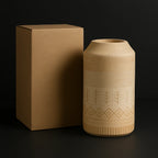 Handmade Modern Wood Accent Vase – Ceramic Bamboo Design Decor