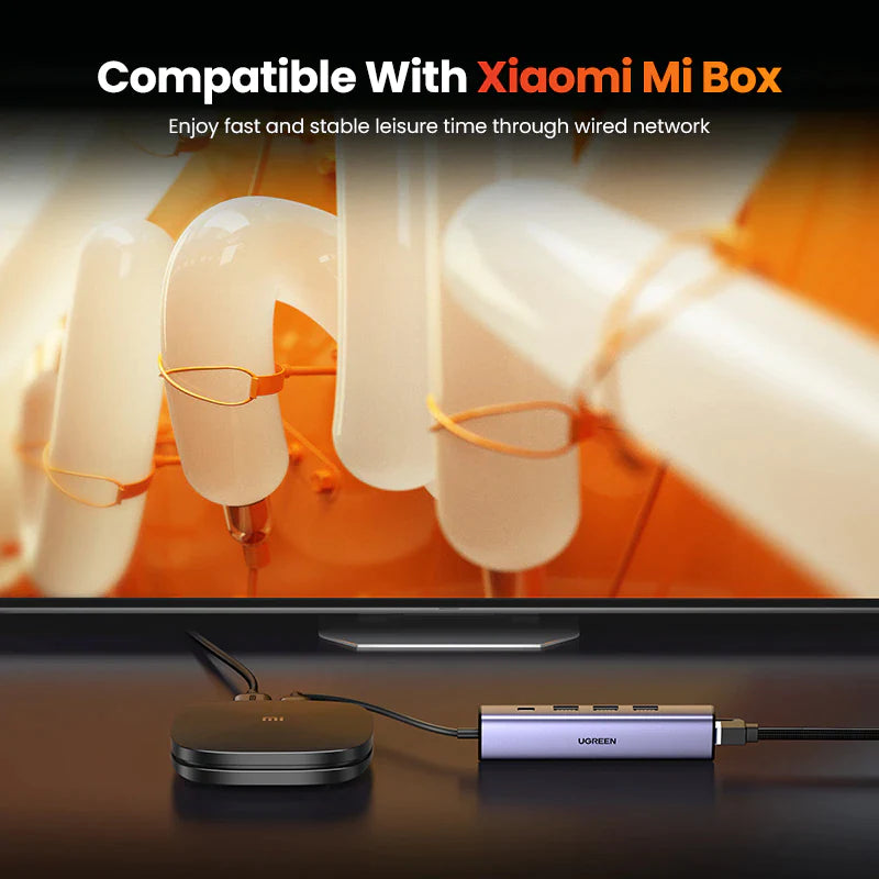 UGREEN USB Ethernet Adapter 1000/100Mbps USB3.0 HUB RJ45 Lan for Laptop PC Xiaomi Mi Box Macbook Windows USB-C HUB Network Card