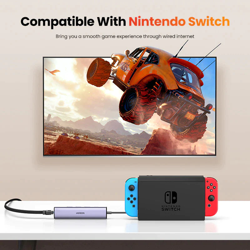 UGREEN USB Ethernet Adapter 1000/100Mbps USB3.0 HUB RJ45 Lan for Laptop PC Xiaomi Mi Box Macbook Windows USB-C HUB Network Card