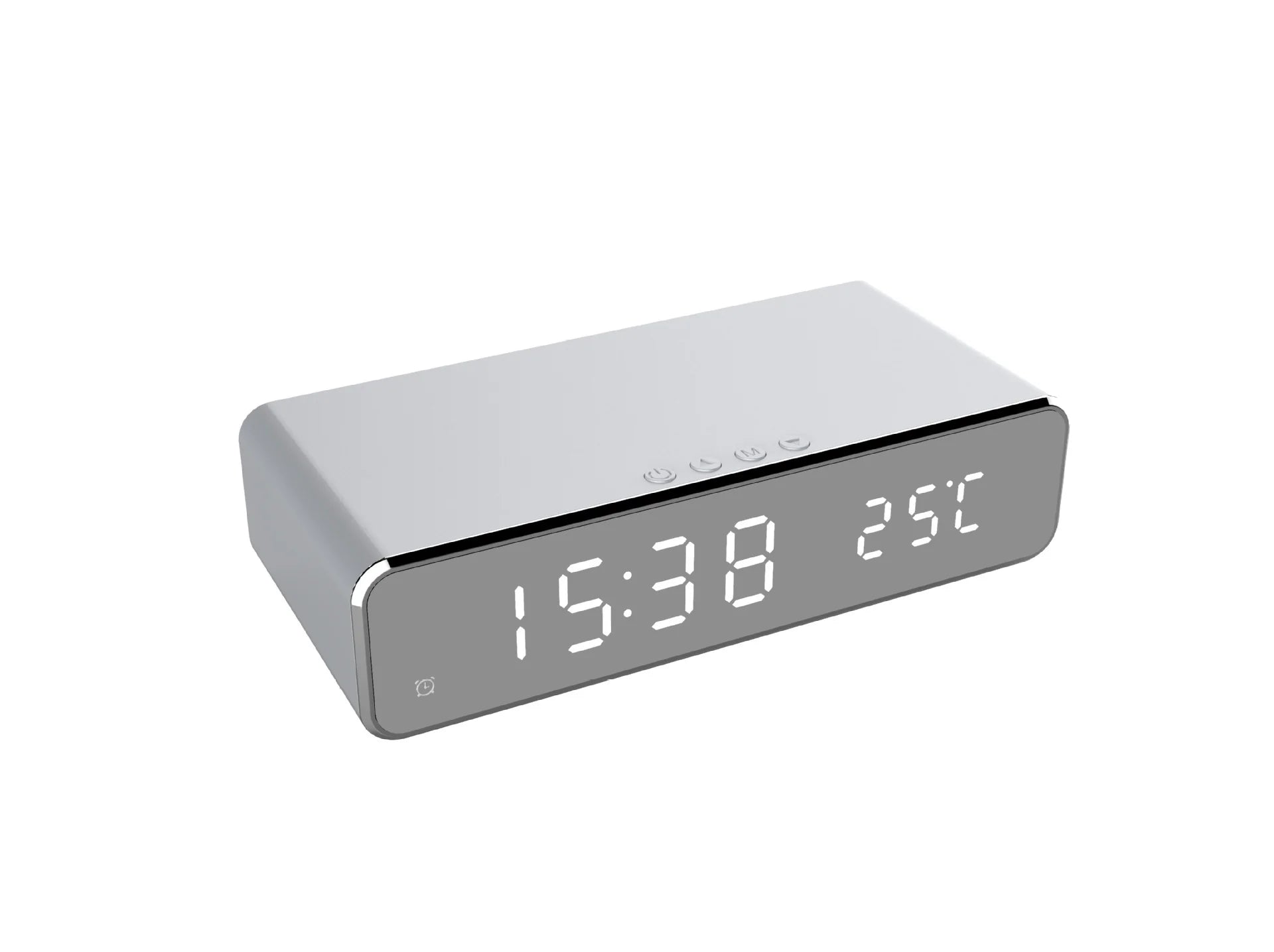 LED Electric Alarm Clock with Wireless Charger Desktop Digital Despertador Thermometer Clock HD Mirror Clock Watch Table Decor