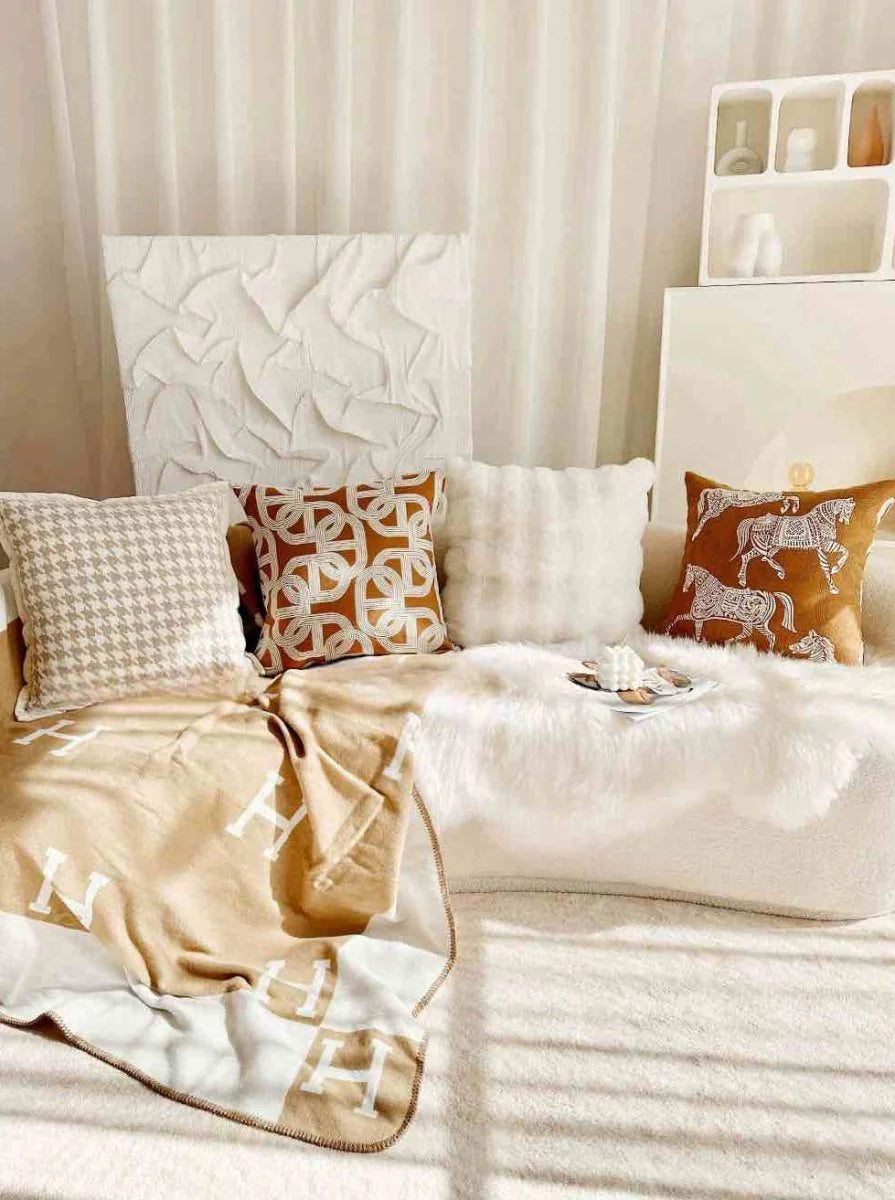 Safari Decorative Terracotta Throw Pillowcase, Earthy Tone Modern Fall Decors