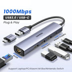 UGREEN USB Ethernet Adapter 1000/100Mbps USB3.0 HUB RJ45 Lan for Laptop PC Xiaomi Mi Box Macbook Windows USB-C HUB Network Card